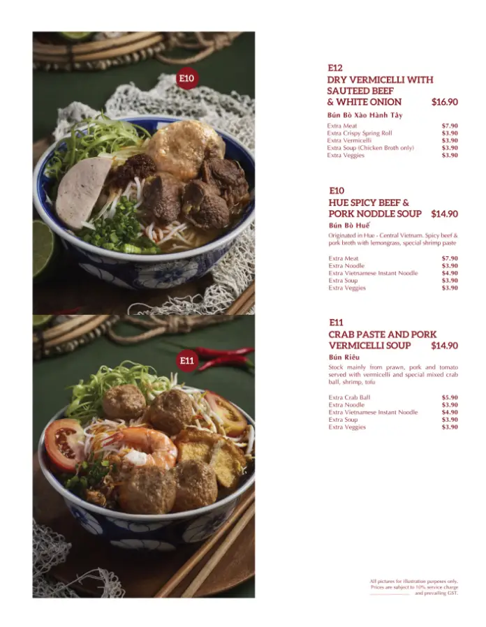 CO CHUNG MENU  