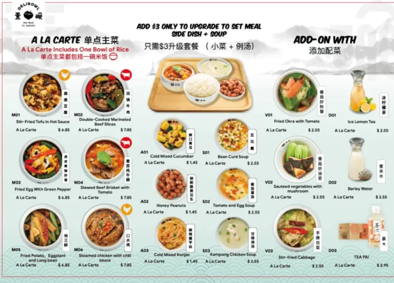 DELIBOWL RICE BOWL MENU SINGAPORE