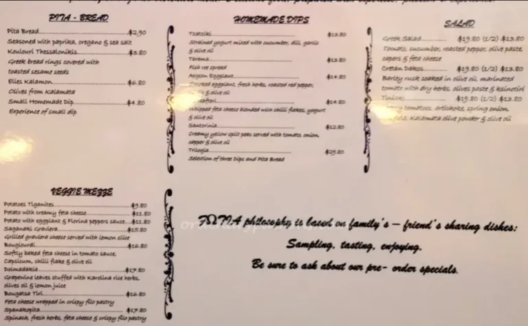 FOTIA MENU SINGAPORE