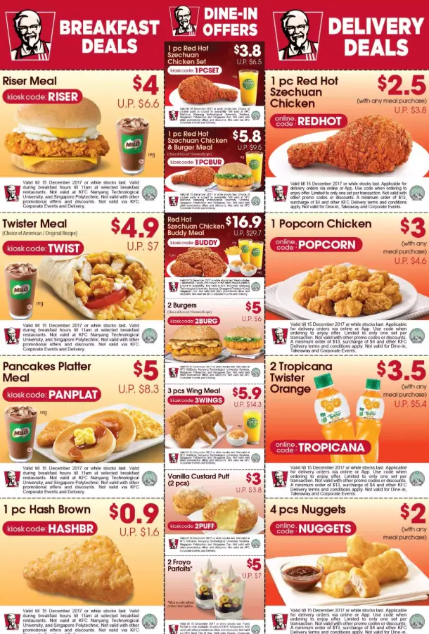 KFC MENU SINGAPORE