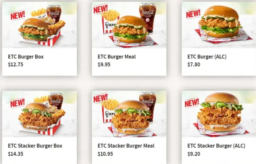 KFC MENU  