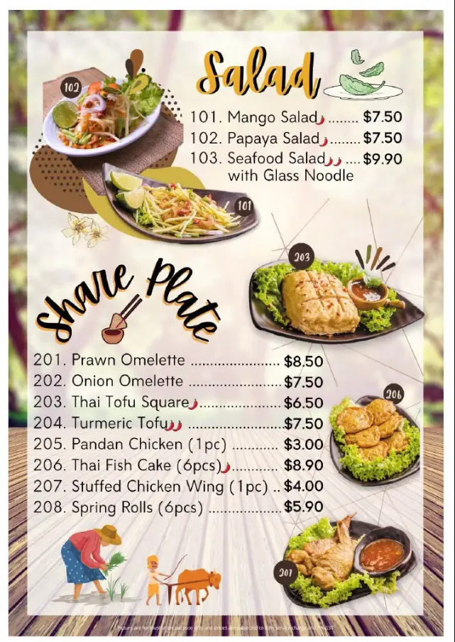 SAKON THAI MENU SINGAPORE