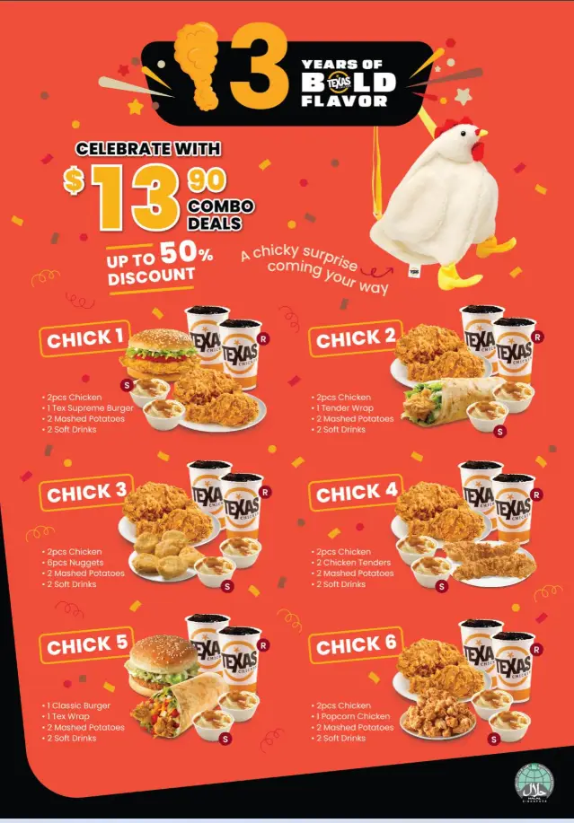 TEXAS CHICKEN MENU SINGAPORE