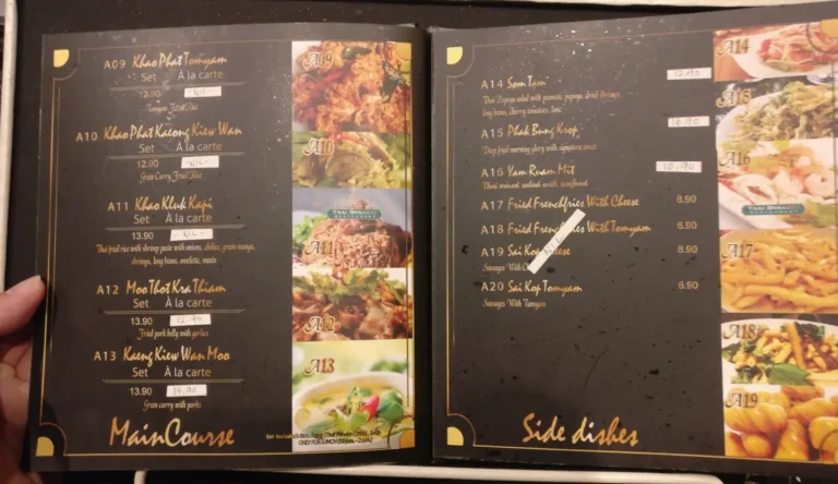 THAI DYNASTY MENU SINGAPORE